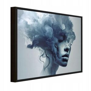 Wallarena ZARÁMOVANÝ obraz ženskej tváre modrý 100x70 cm vyobraziť