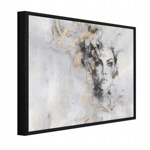 Wallarena ZARÁMOVANÝ obraz ženy v betónovo béžovej farbe 120x80 cm vyobraziť