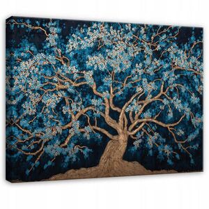 Wallarena OBRAZ na plátne strom abstraktný modrý 120x80 cm vyobraziť