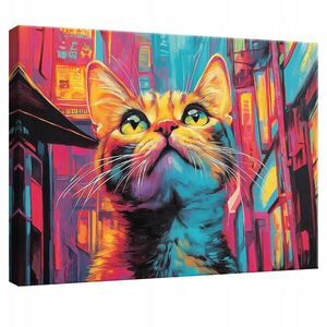 Wallarena OBRAZ na plátne Abstraktná mačka Pop Art Modern 120x80 vyobraziť