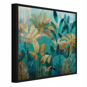 Wallarena ZARÁMOVANÉ obrazy listy džungľová zelená 80x80 cm vyobraziť