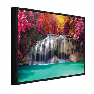 Wallarena ZARÁMOVANÉ obrazy vodopád les farebné 100x70 cm vyobraziť
