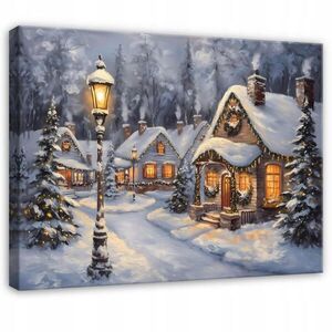 Wallarena TLAČ NA PLÁTNE Mesto Zimná modrá 100x70 cm vyobraziť