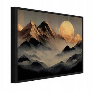 Wallarena ZARÁMOVANÉ obrazy horská krajina čierna 120x80 cm vyobraziť
