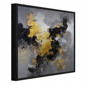 Wallarena ZARÁMOVANÉ abstraktné mramorové čierne obrazy 80x80 cm vyobraziť
