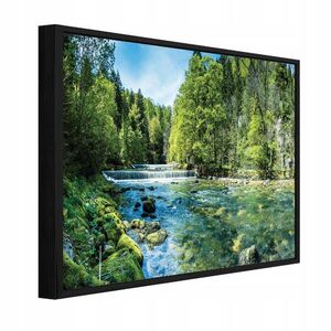 Wallarena ZARÁMOVANÉ obrazy lesa a rieky zelené 60x40 cm vyobraziť