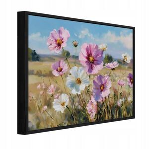 Wallarena ZARÁMOVANÉ obrazy kvety lúka ružová 120x80 cm vyobraziť
