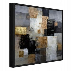 Wallarena ZARÁMOVANÉ obrazy abstraktné geometrické čierne 30x30 cm vyobraziť