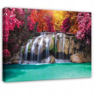Wallarena TLAČ NA PLÁTNE Vodopád Les Farebný 120x80 cm vyobraziť