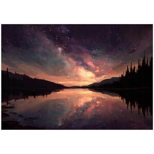 Wallarena FOTOTAPETA Lake Nature Purple 150x105 cm vyobraziť