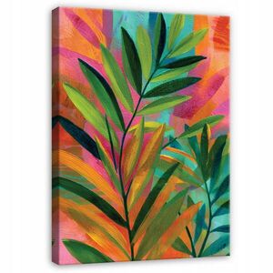 Wallarena OBRAZ na plátne s abstraktnými listami zelené 40x60 cm vyobraziť