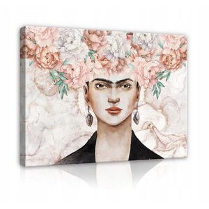 Wallarena OBRAZ na plátne Frida Kahlo Žena Kvety 60x40 vyobraziť