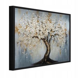 Wallarena ZARÁMOVANÉ obrazy strom kvety béžová 150x100 cm vyobraziť