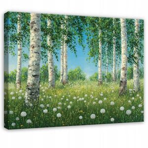 Wallarena OBRAZ na plátne Lesná brezovo zelená 60x40 cm vyobraziť