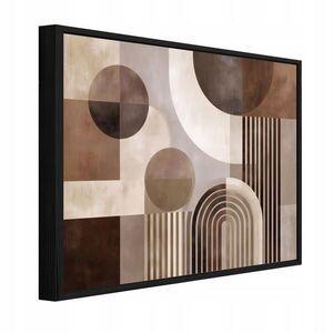 Wallarena ZARÁMOVANÉ obrazy abstraktné geometrické hnedé 120x80 cm vyobraziť