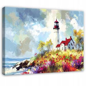 Wallarena OBRAZ na plátne Maják morskohnedej farby 120x80 cm vyobraziť
