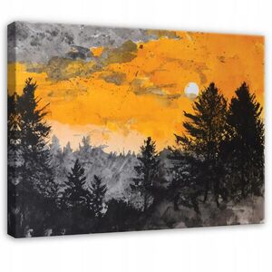 Wallarena TLAČ NA PLÁTNE Lesné stromy oranžové 120x80 cm vyobraziť