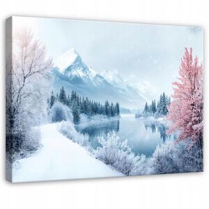 Wallarena OBRAZ na plátne horská krajina modrá 60x40 cm vyobraziť