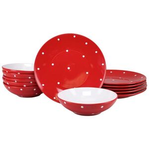 Creatable JEDÁLENSKÝ SERVIS Polka Dots Rot 12-dielne vyobraziť