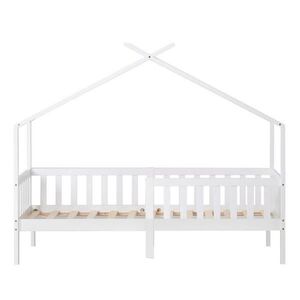 OKWISH DOMČEKOVÁ posteľ 90/200 cm biela s bezpečnostnou zábranou a roštom z masívneho dreva vyobraziť