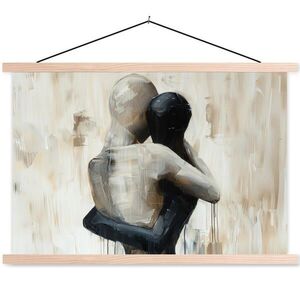 MuchoWow PLAGÁT S MAGNETICKÝMI LIŠTAMI Abstraktné - Láska - Čiernobiele - Moderné 90x60 cm vyobraziť