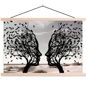 MuchoWow PLAGÁT S MAGNETICKÝMI LIŠTAMI Pláž - more - ľudia - strom - moderné umenie 90x60 cm vyobraziť