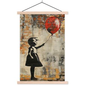 MuchoWow PLAGÁT S MAGNETICKÝMI LIŠTAMI Graffiti - Banksy - Dievča - Street art 60x90 cm vyobraziť