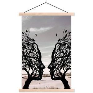 MuchoWow PLAGÁT S MAGNETICKÝMI LIŠTAMI Pláž - more - ľudia - strom - moderné umenie 60x90 cm vyobraziť