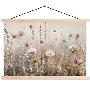 MuchoWow PLAGÁT S MAGNETICKÝMI LIŠTAMI Kvety - Ružová - Moderné - Béžová 90x60 cm vyobraziť