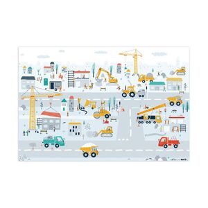OnlyWow DETSKÝ KOBEREC Stavenisko - Traktor - Bager - Auto - Dizajn 135x90 cm vyobraziť