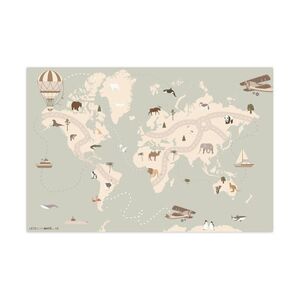 OnlyWow DETSKÝ KOBEREC Mapa sveta - Zvieratá - Lietadlo - Dieťa - Teplovzdušný balón 135x90 cm vyobraziť