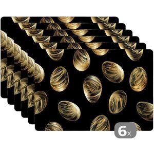 MuchoWow SADA 6 PRESTIERANÍ Vajíčka - zlaté - vzor 45x30 cm vyobraziť
