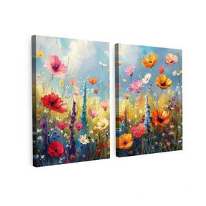 MuchoWow 2-DIELNA sada Kvety - Jar - Farebné - Letné 100x70 cm vyobraziť