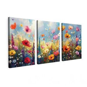 MuchoWow 3-DIELNA sada Kvety - Jar - Farebné - Letné 120x60 cm vyobraziť