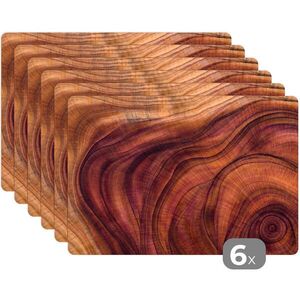 MuchoWow SADA 6 PRESTIERANÍ Hladká štruktúra dreva tvorená plynulými líniami 45x30 cm vyobraziť