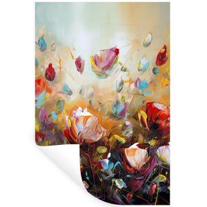 MuchoWow NÁLEPKA NA STENU Kvety - Umenie - Príroda - Olejomaľba 40x60 cm vyobraziť