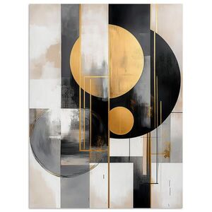 MuchoWow PLAGÁT Abstraktné - Zlato - Striebro - Tvary - Estetické - Moderné 30x40 cm vyobraziť