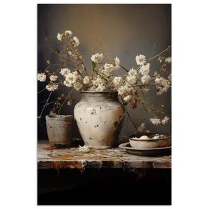 MuchoWow PLAGÁT Zátišie - Kvety - Kytica - Váza - Víno 40x60 cm vyobraziť