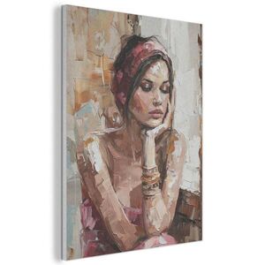 MuchoWow AKUSTICKÝ OBRAZ Žena - vzhľad maľby - portrét - moderný 70x100 cm vyobraziť