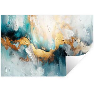 MuchoWow NÁLEPKA NA STENU Abstraktné - umenie - zlaté - modré 120x80 cm vyobraziť