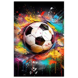 MuchoWow PLAGÁT Futbal - Farba - Farby - Čierna - Biela 20x30 cm vyobraziť