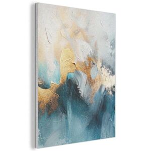 MuchoWow AKUSTICKÝ OBRAZ Abstraktné - umenie - zlaté - modré 50x70 cm vyobraziť
