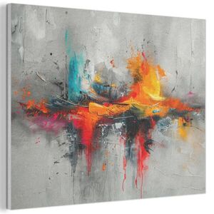 MuchoWow AKUSTICKÝ OBRAZ Moderné umenie - Oranžová - Sivá - Abstraktné 80x60 cm vyobraziť