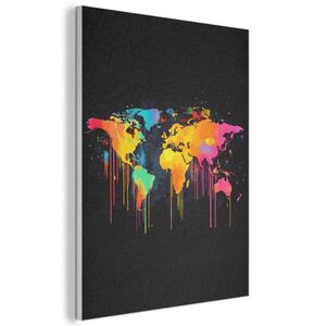 MuchoWow AKUSTICKÝ OBRAZ Mapa sveta - Farby - Farebné - Graffiti - Svet 60x80 cm vyobraziť
