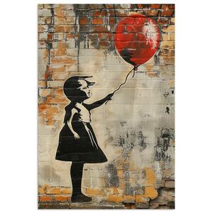 MuchoWow PLAGÁT Graffiti - Banksy - Dievča - Street art 20x30 cm vyobraziť