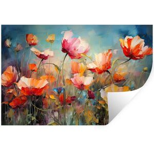 MuchoWow NÁLEPKA NA STENU Kvety - Akvarel - Umenie - Botanické - Príroda 60x40 cm vyobraziť