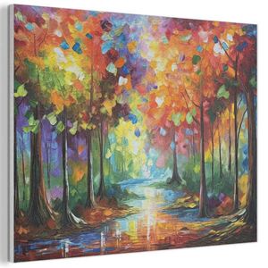 MuchoWow AKUSTICKÝ OBRAZ Krajina - Les - Farby - Príroda 70x50 cm vyobraziť