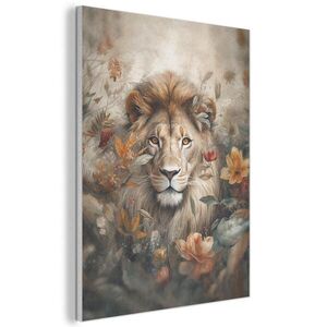 MuchoWow AKUSTICKÝ OBRAZ Lev - Divoká zver - Rastliny - Príroda - Kvety 50x70 cm vyobraziť