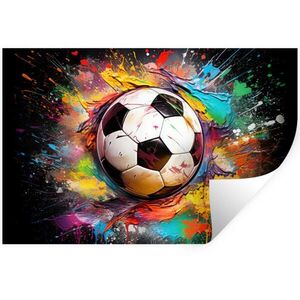 MuchoWow NÁLEPKA NA STENU Futbal - Farba - Farby - Čierna - Biela 120x80 cm vyobraziť