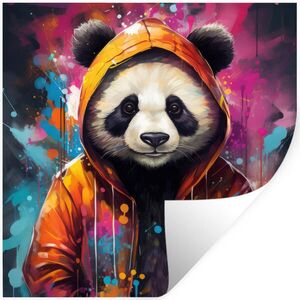 MuchoWow NÁLEPKA NA STENU Panda - Bunda - Graffiti - oranžová 50x50 cm vyobraziť